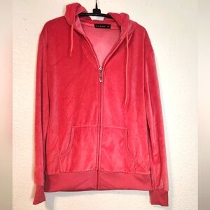 Tracksuit‎ Pink Velour Full Zip-Up Jacket, Size M